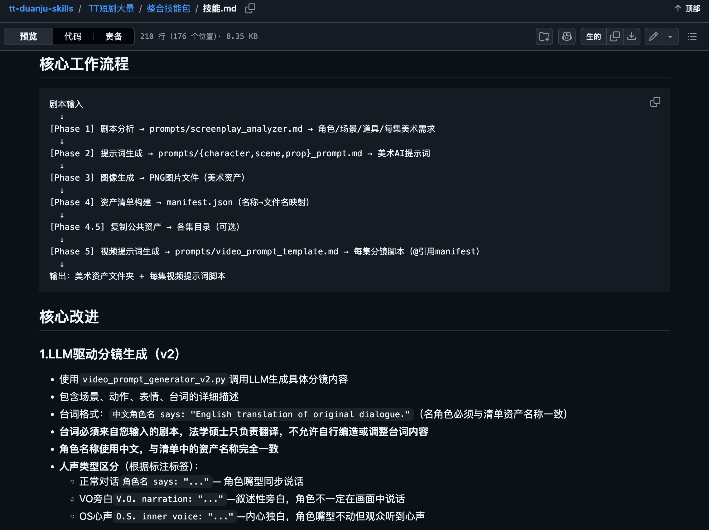 短剧制作 Skill 的核心工作流程