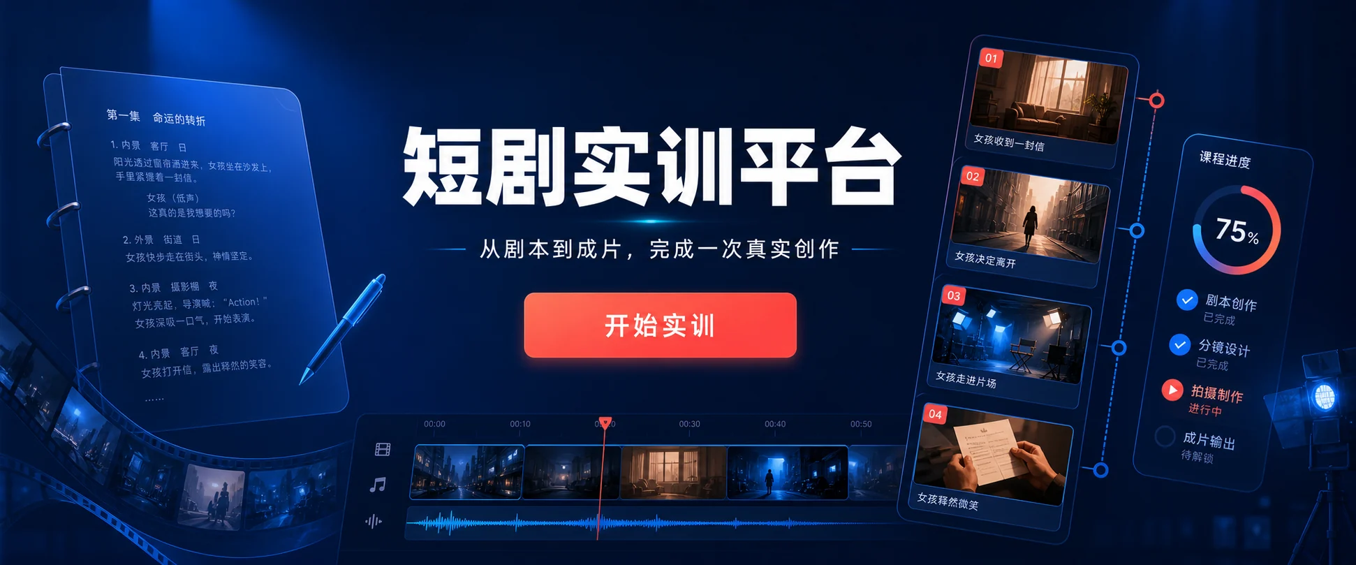 短剧实训平台产品欢迎页